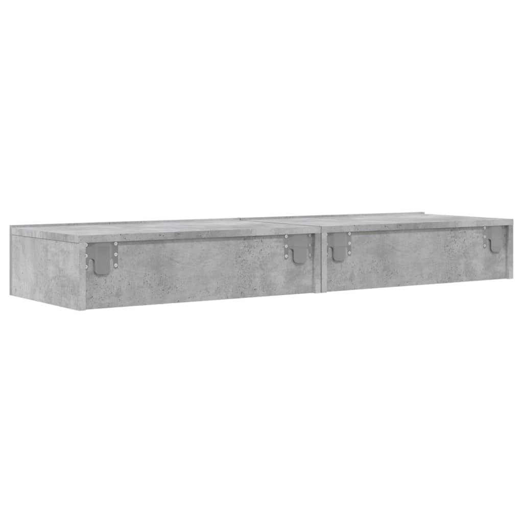 Meubles TV avec lumières LED 2 pcs. Gris béton 60x35x15,5 cm