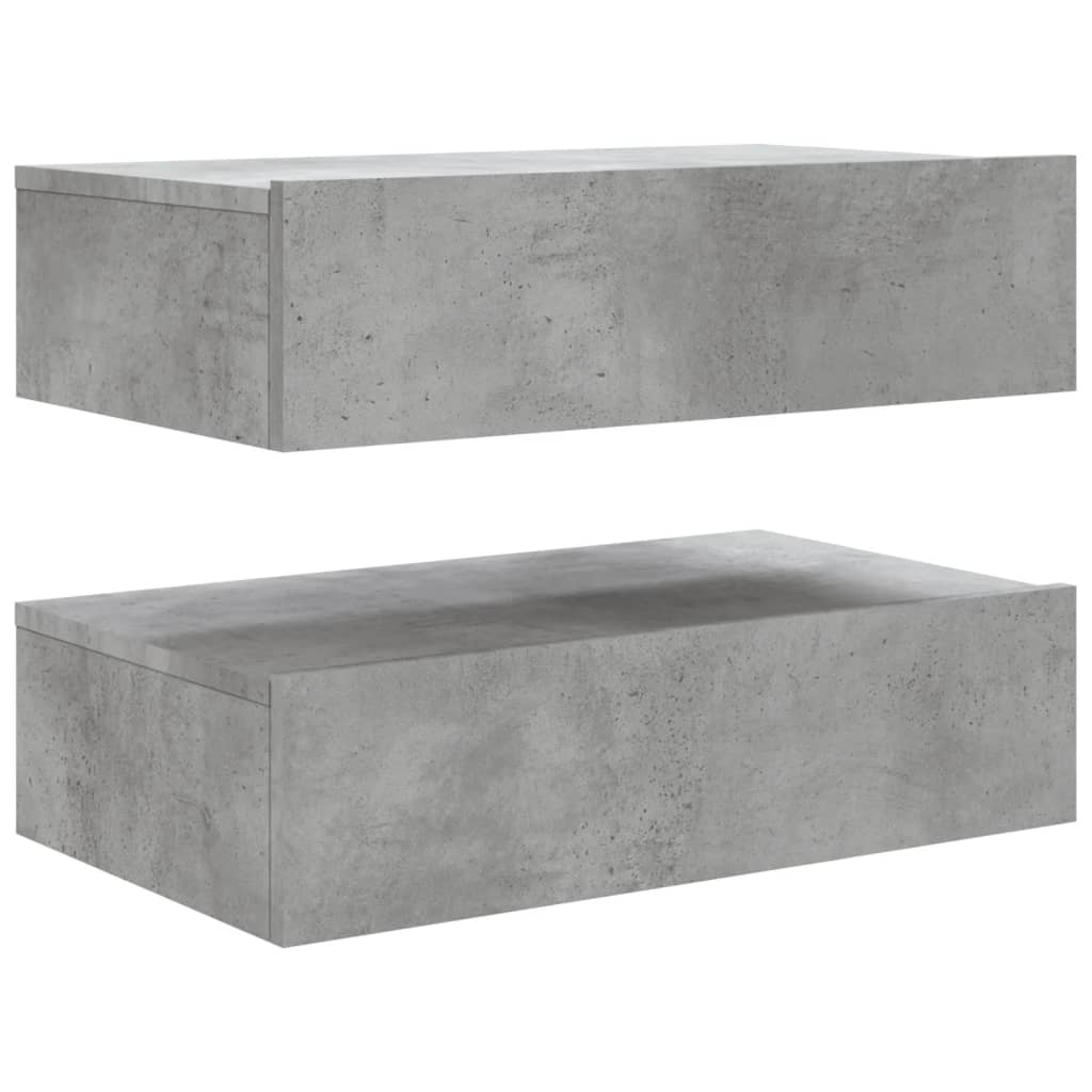 Meubles TV avec lumières LED 2 pcs. Gris béton 60x35x15,5 cm
