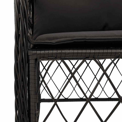 Gartenstühle mit Kissen 2 Stk. Schwarz Poly Rattan