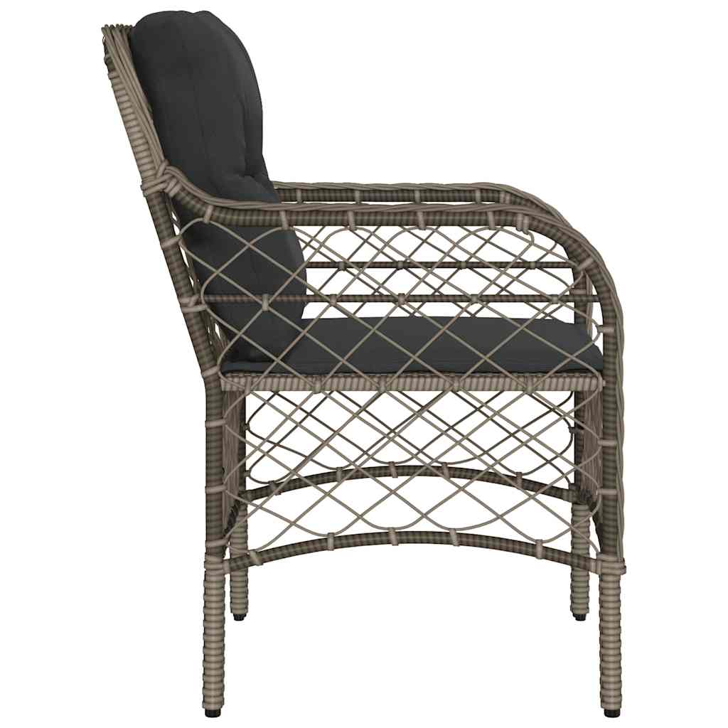Gartenstühle mit Kissen 2 Stk. Grau Poly Rattan