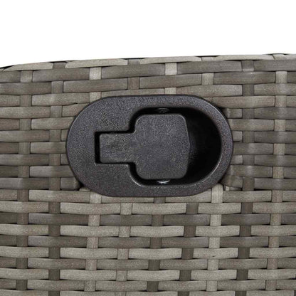 Gartensessel mit Kissen 2 Stk. Verstellbar Grau Poly Rattan