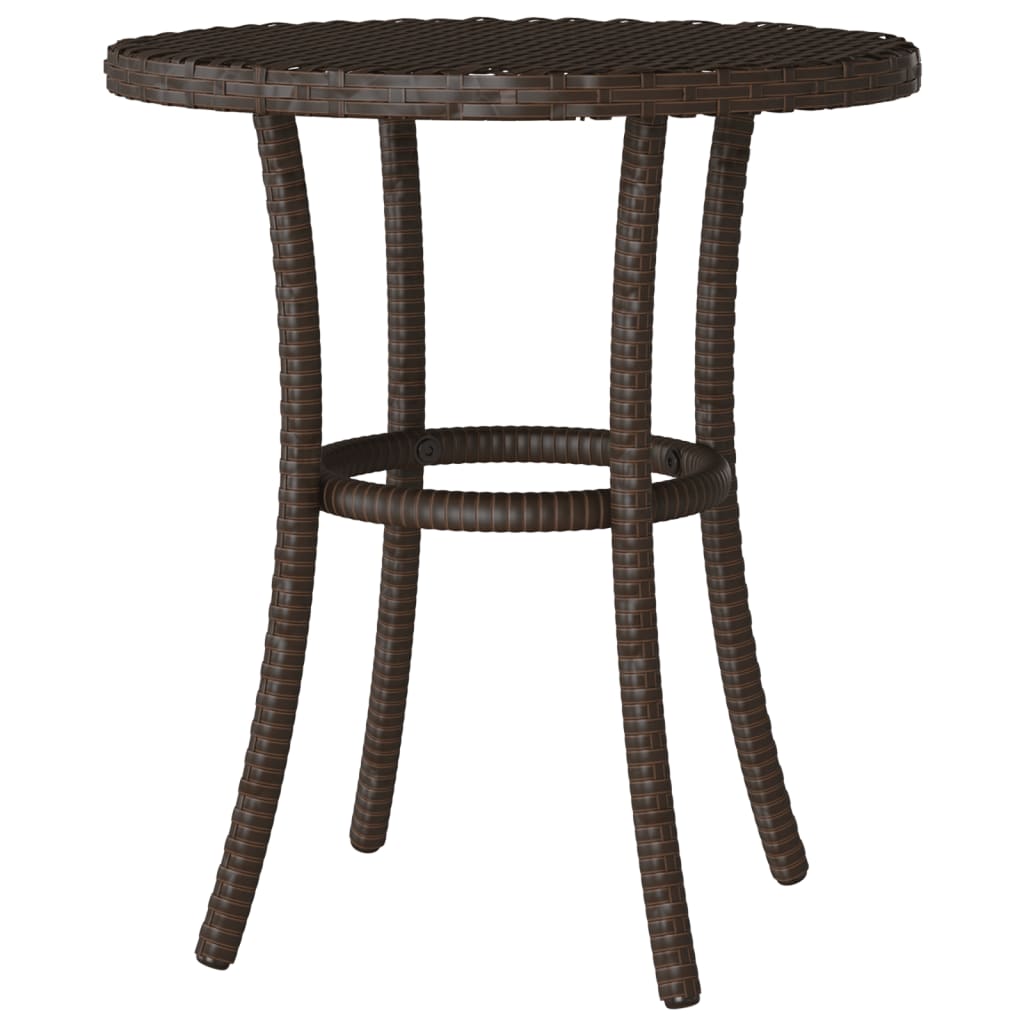 3-tlg. Bistro-Set mit Kissen Braun Poly Rattan