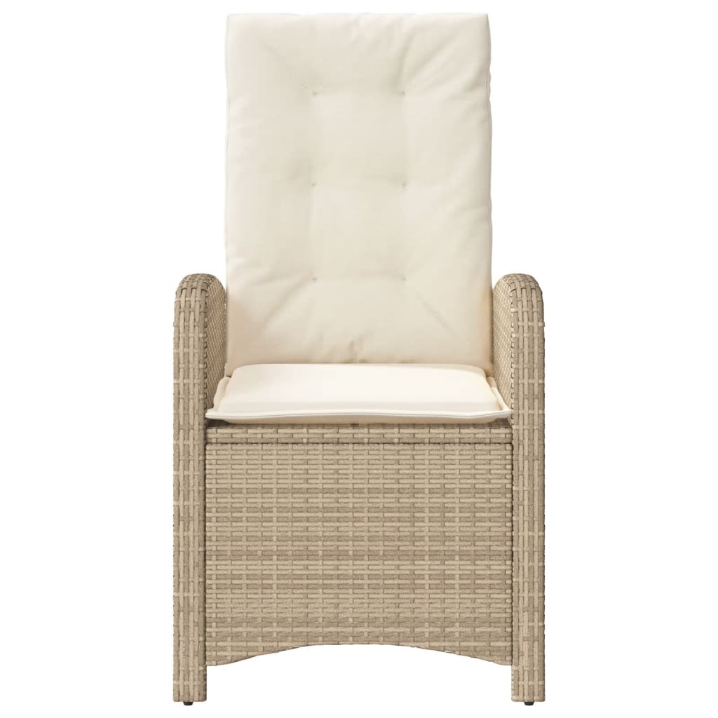 3-tlg. Bistro-Set mit Kissen Beige Poly Rattan