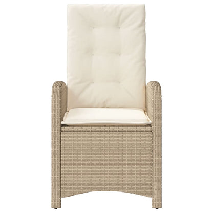 3-tlg. Bistro-Set mit Kissen Beige Poly Rattan
