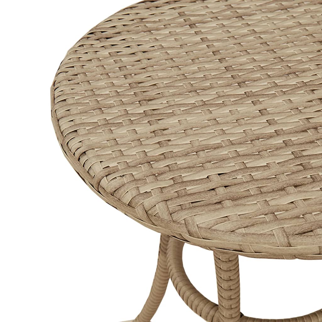 3-tlg. Bistro-Set mit Kissen Beigemischung Poly Rattan