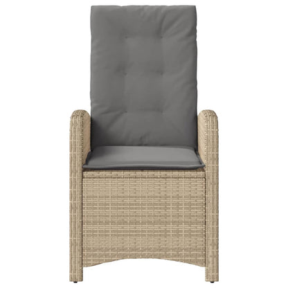 3-tlg. Bistro-Set mit Kissen Beigemischung Poly Rattan