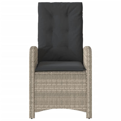 3-tlg. Bistro-Set mit Kissen Hellgrau Poly Rattan