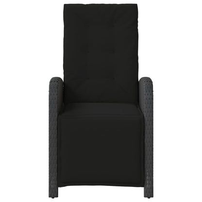 3-tlg. Bistro-Set mit Kissen Schwarz Poly Rattan