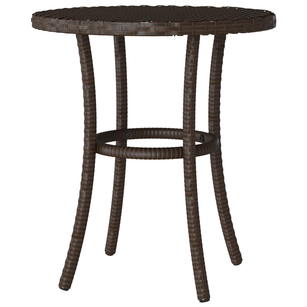3-tlg. Bistro-Set mit Kissen Braun Poly Rattan