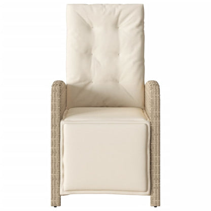 3-tlg. Bistro-Set mit Kissen Beige Poly Rattan
