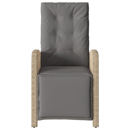 3-tlg. Bistro-Set mit Kissen Beigemischung Poly Rattan