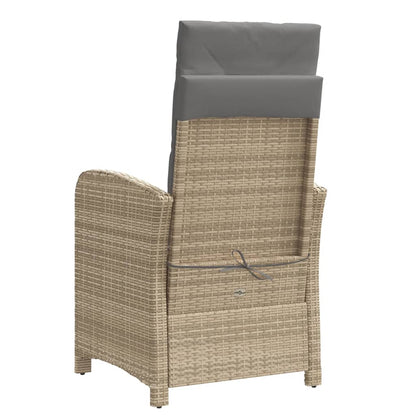 3-tlg. Bistro-Set mit Kissen Beigemischung Poly Rattan