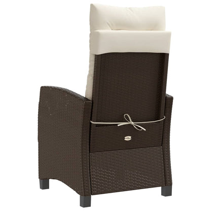 3-tlg. Bistro-Set mit Kissen Braun Poly Rattan