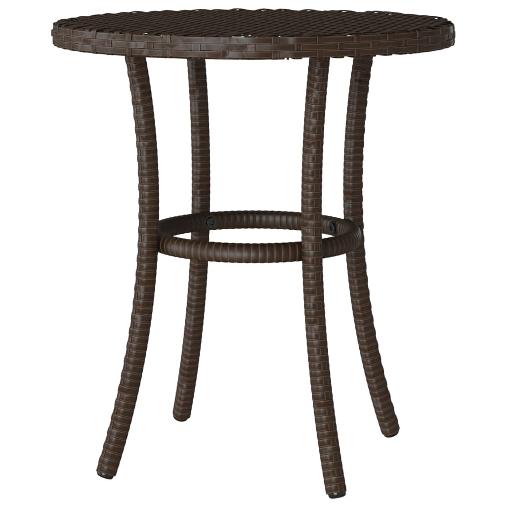 3-tlg. Bistro-Set mit Kissen Braun Poly Rattan