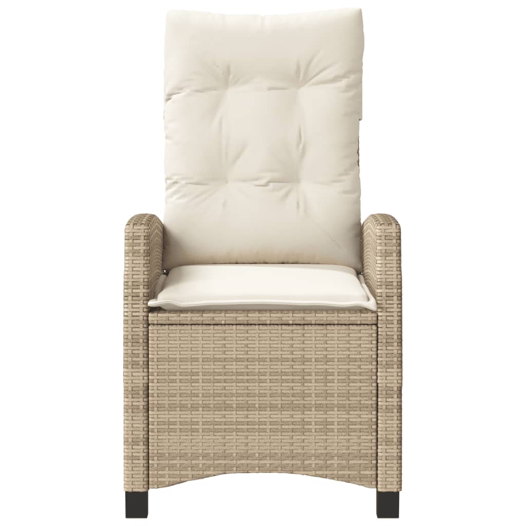 3-tlg. Bistro-Set mit Kissen Beige Poly Rattan