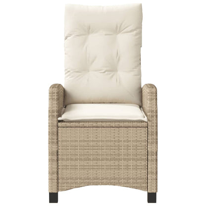 3-tlg. Bistro-Set mit Kissen Beige Poly Rattan