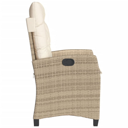 3-tlg. Bistro-Set mit Kissen Beige Poly Rattan