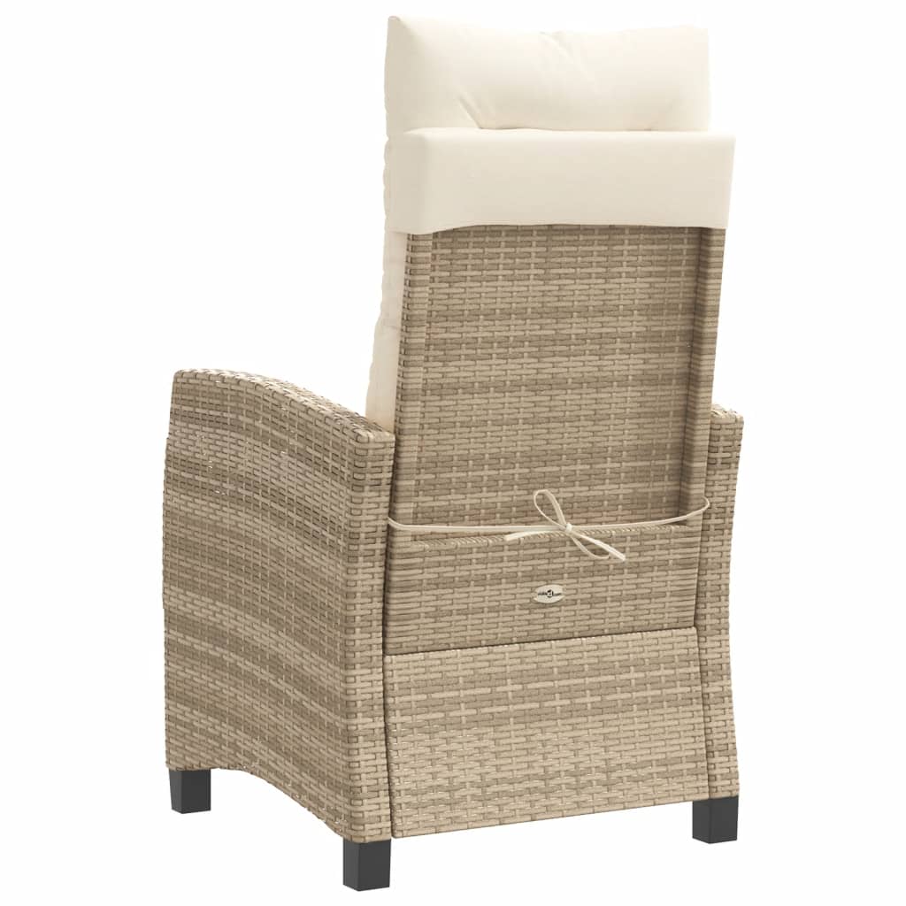 3-tlg. Bistro-Set mit Kissen Beige Poly Rattan