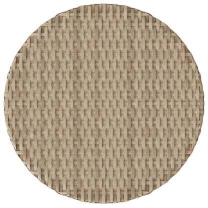 3-tlg. Bistro-Set mit Kissen Beige Poly Rattan