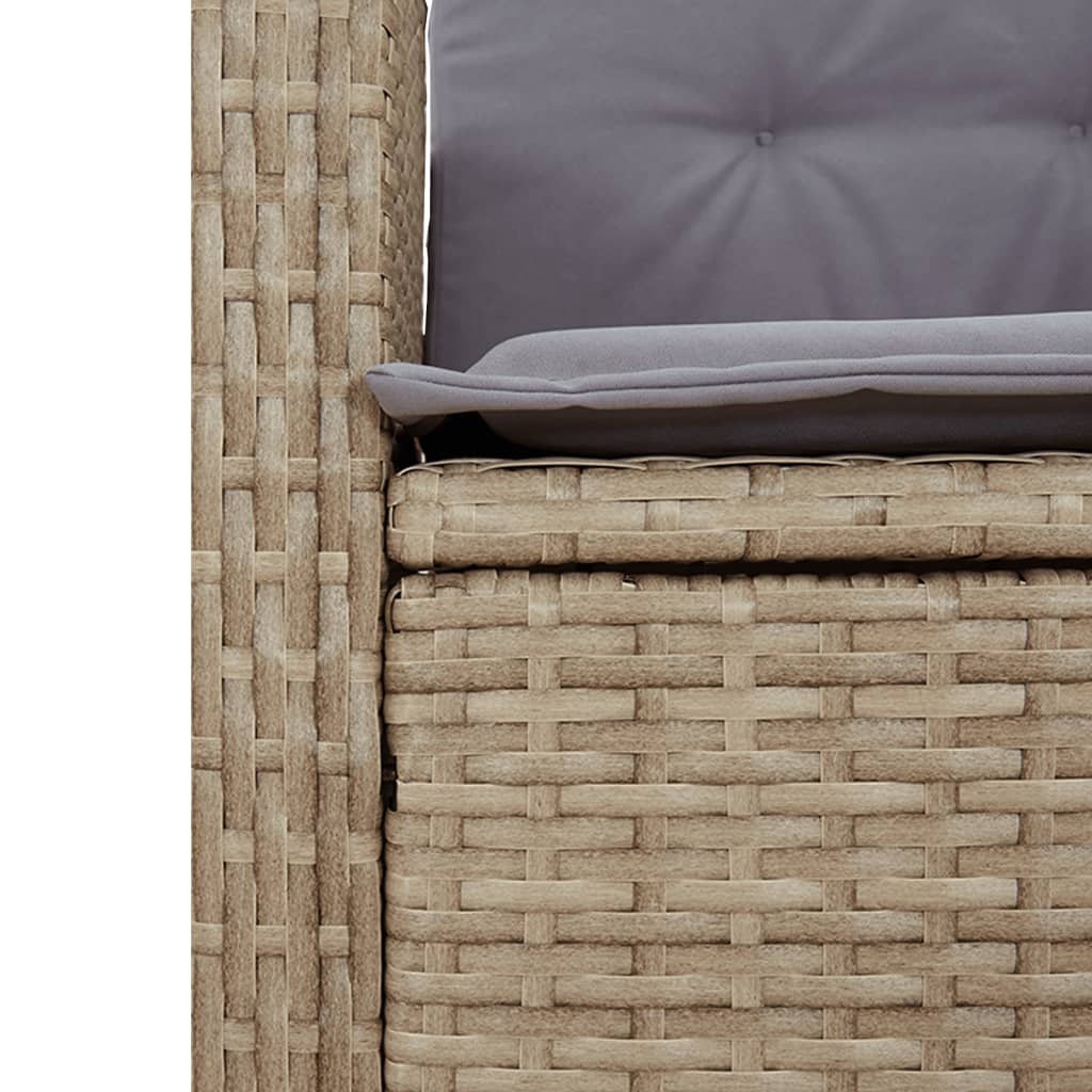 3-tlg. Bistro-Set mit Kissen Beigemischung Poly Rattan