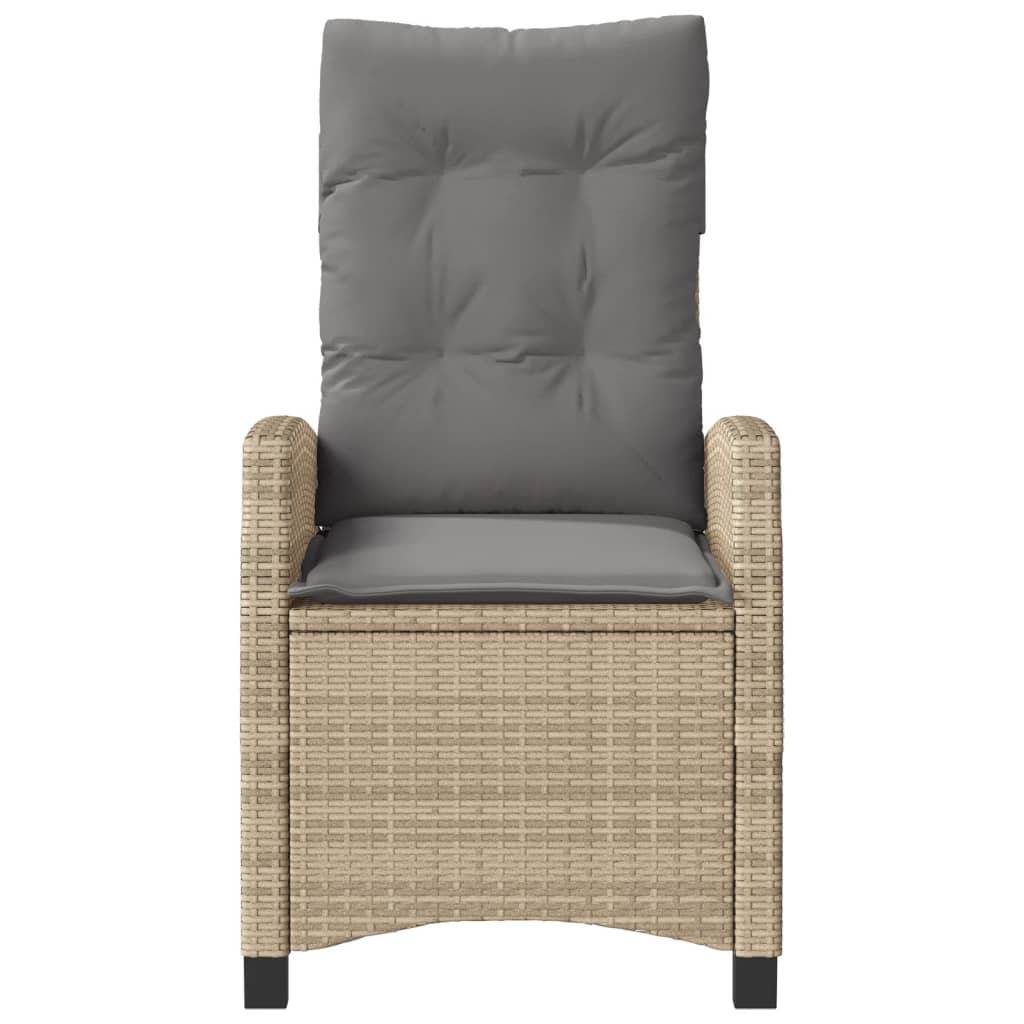 3-tlg. Bistro-Set mit Kissen Beigemischung Poly Rattan