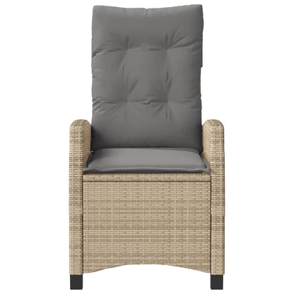 3-tlg. Bistro-Set mit Kissen Beigemischung Poly Rattan