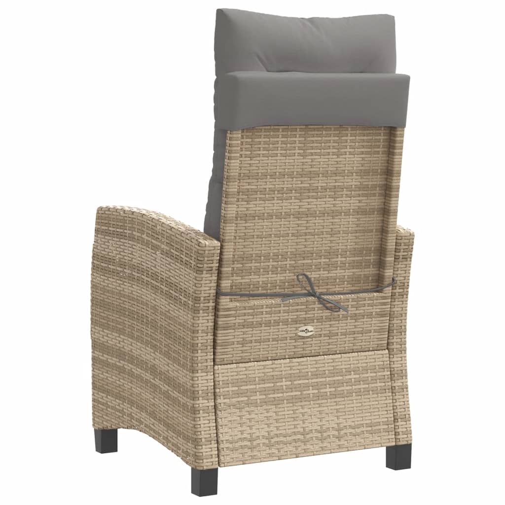 3-tlg. Bistro-Set mit Kissen Beigemischung Poly Rattan