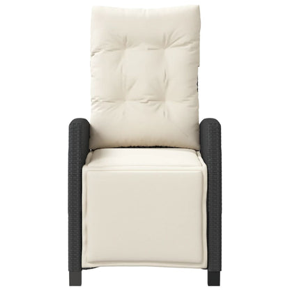 3-tlg. Bistro-Set mit Kissen Schwarz Poly Rattan