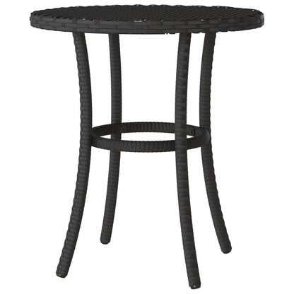 3-tlg. Bistro-Set mit Kissen Schwarz Poly Rattan