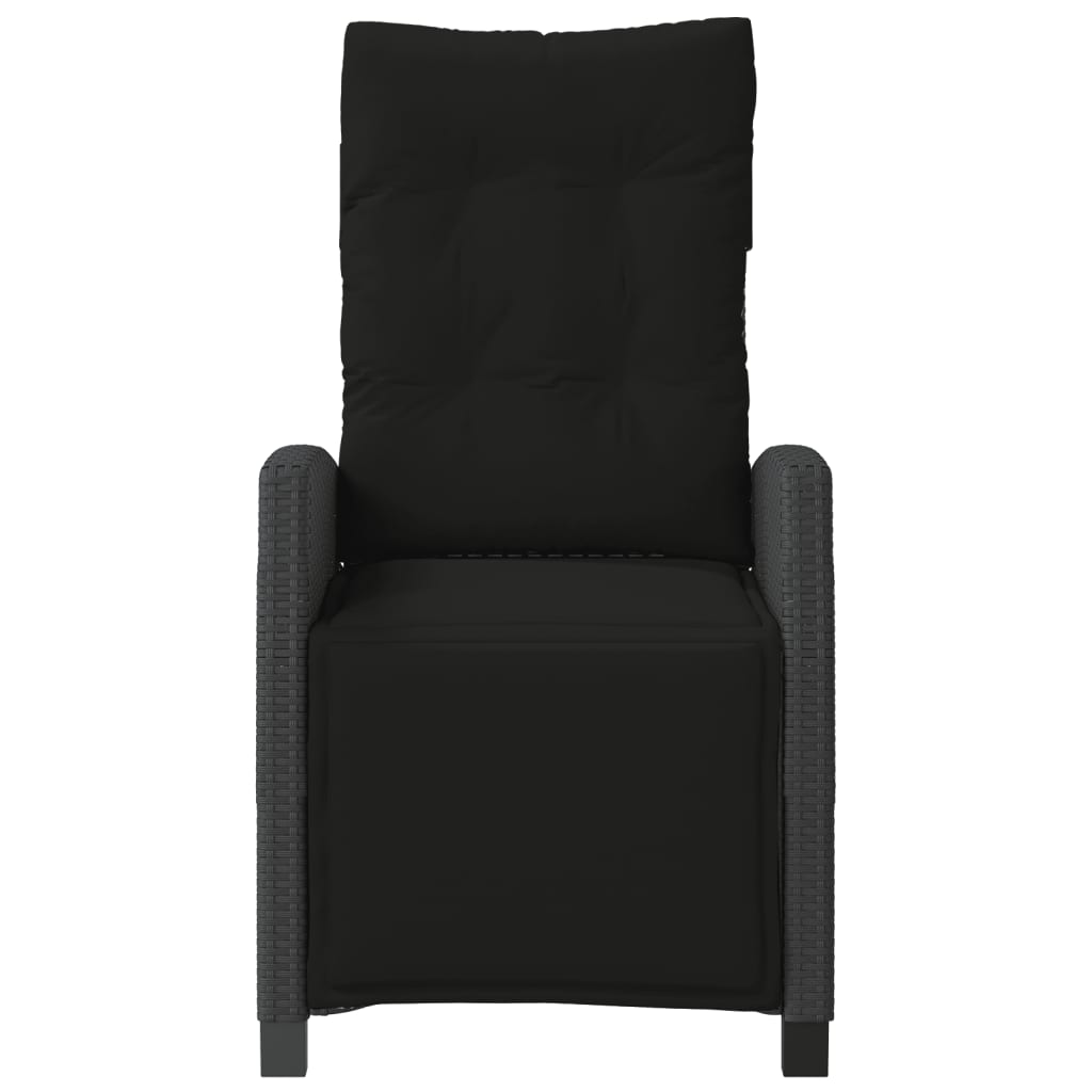 3-tlg. Bistro-Set mit Kissen Schwarz Poly Rattan