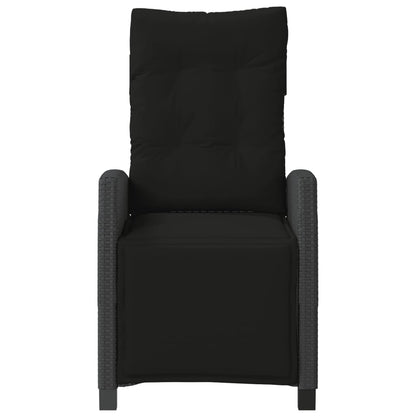 3-tlg. Bistro-Set mit Kissen Schwarz Poly Rattan