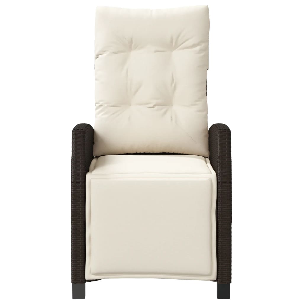 3-tlg. Bistro-Set mit Kissen Braun Poly Rattan