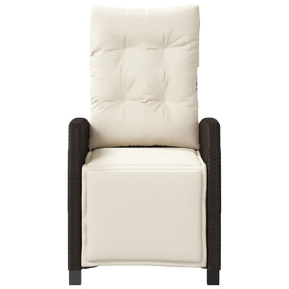 3-tlg. Bistro-Set mit Kissen Braun Poly Rattan