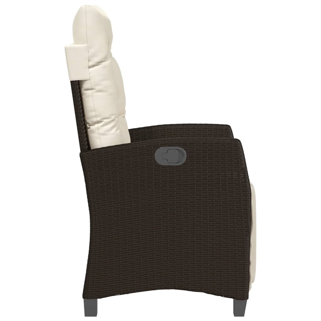 3-tlg. Bistro-Set mit Kissen Braun Poly Rattan