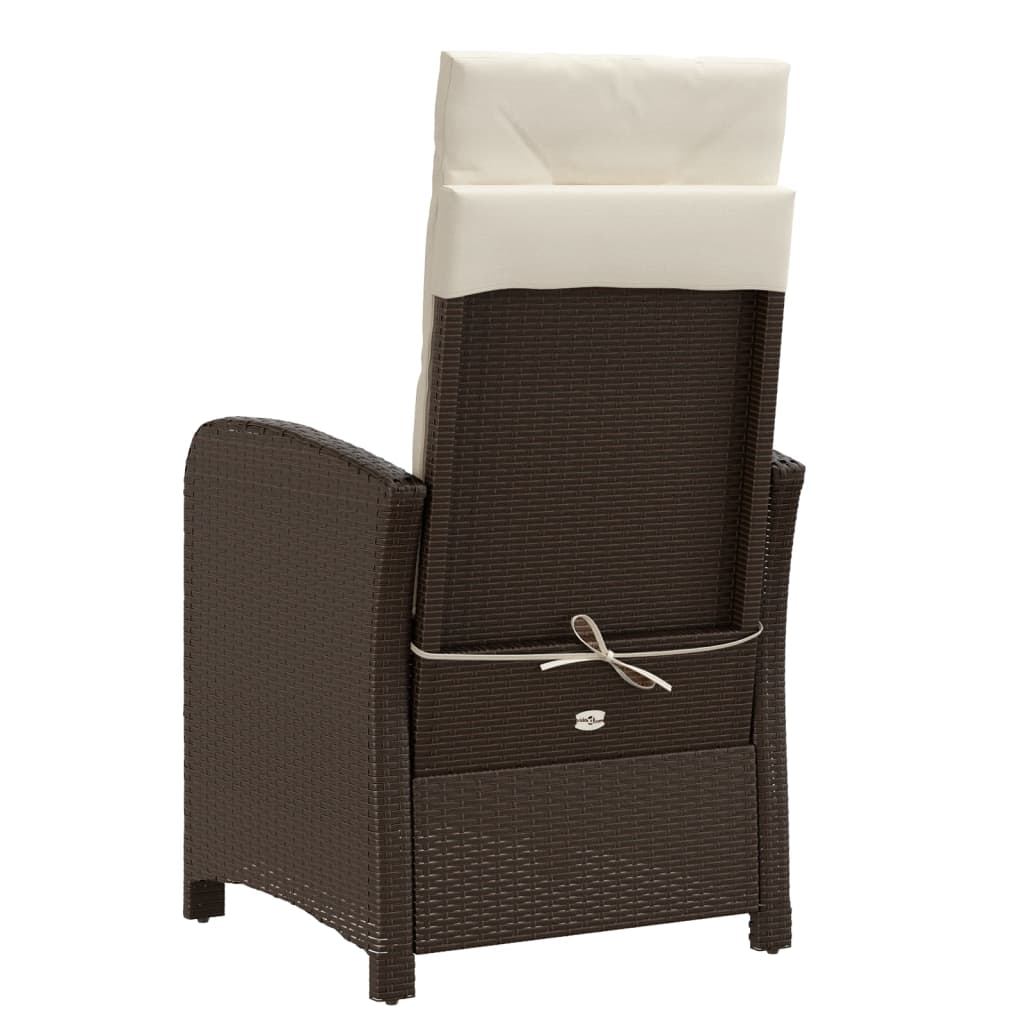 3-tlg. Bistro-Set mit Kissen Braun Poly Rattan