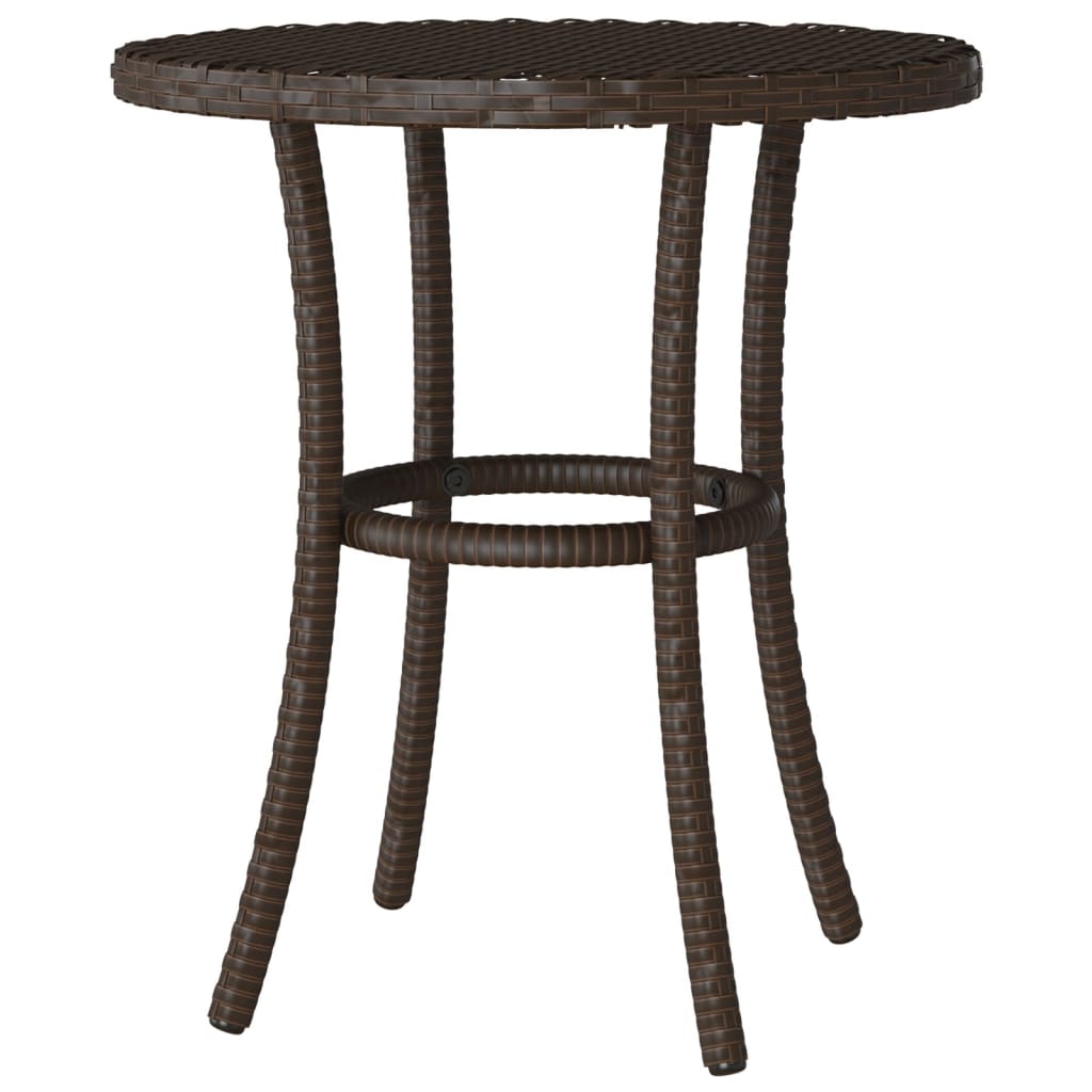 3-tlg. Bistro-Set mit Kissen Braun Poly Rattan