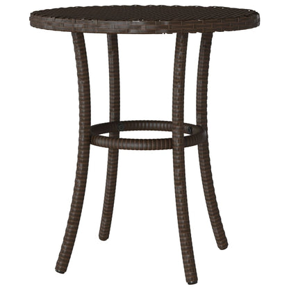 3-tlg. Bistro-Set mit Kissen Braun Poly Rattan