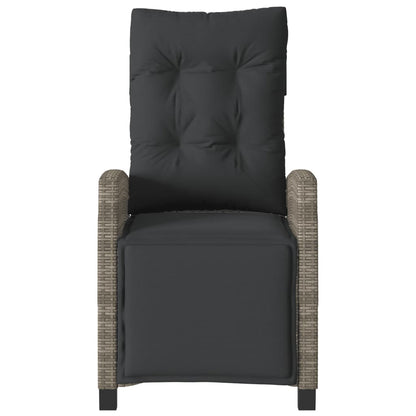 3-tlg. Bistro-Set mit Kissen Grau Poly Rattan