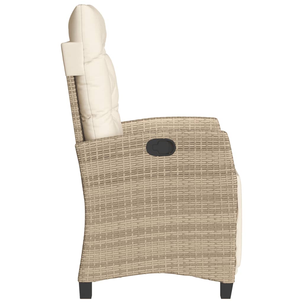 3-tlg. Bistro-Set mit Kissen Beige Poly Rattan