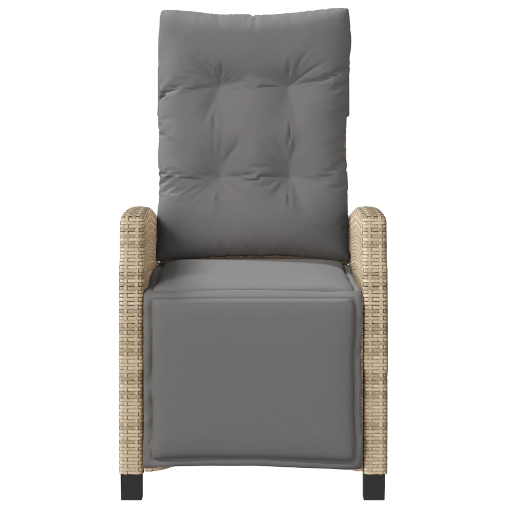 3-tlg. Bistro-Set mit Kissen Beigemischung Poly Rattan