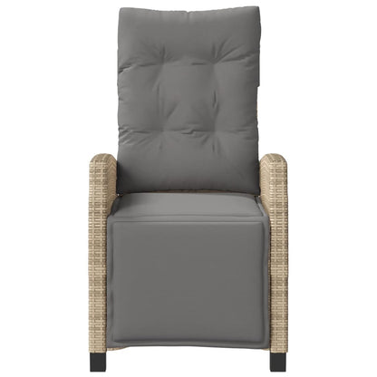 3-tlg. Bistro-Set mit Kissen Beigemischung Poly Rattan