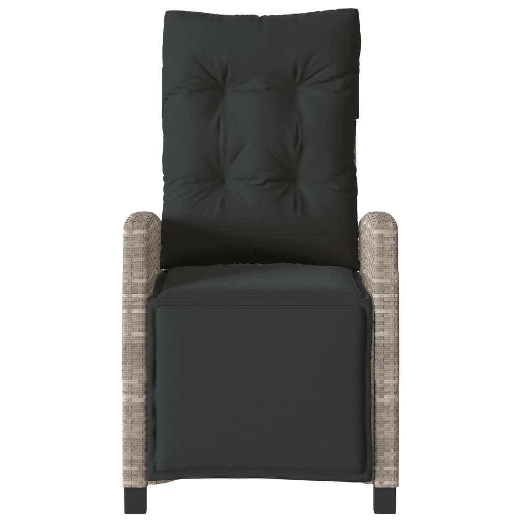 3-tlg. Bistro-Set mit Kissen Hellgrau Poly Rattan