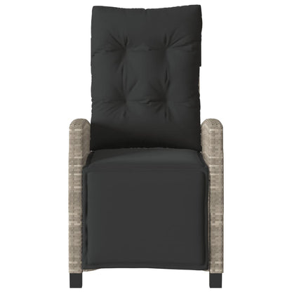 3-tlg. Bistro-Set mit Kissen Hellgrau Poly Rattan