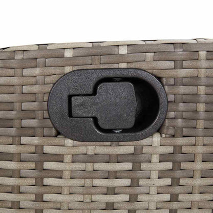 Gartensessel Verstellbar mit Kissen Grau Poly Rattan