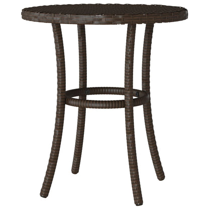 3-tlg. Bistro-Set mit Kissen Braun Poly Rattan