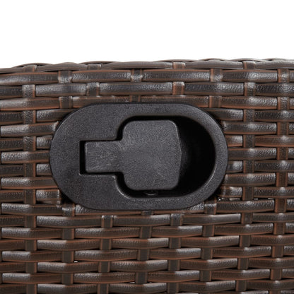 3-tlg. Bistro-Set mit Kissen Braun Poly Rattan