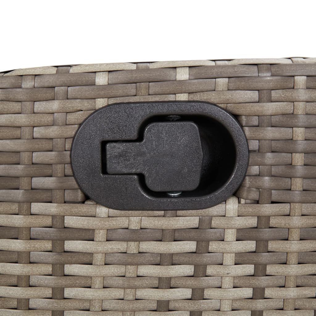 3-tlg. Bistro-Set mit Kissen Grau Poly Rattan