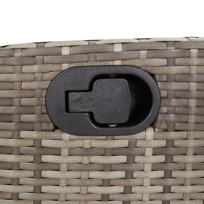 3-tlg. Bistro-Set mit Kissen Grau Poly Rattan