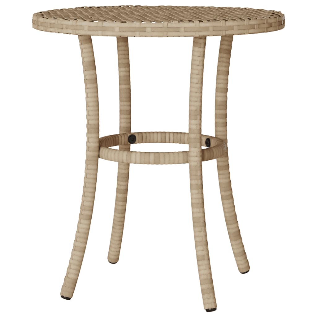 3-tlg. Bistro-Set mit Kissen Beige Poly Rattan
