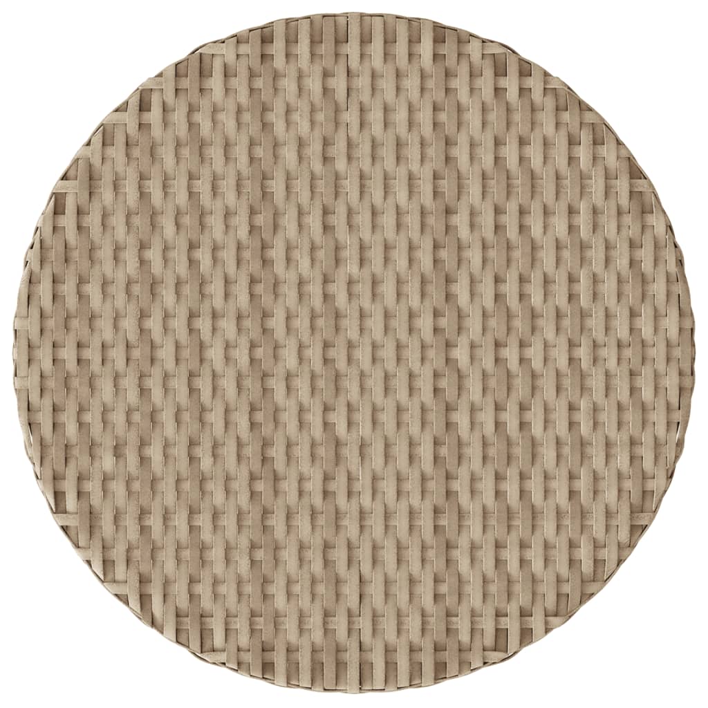 3-tlg. Bistro-Set mit Kissen Beige Poly Rattan